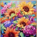 Colorful sunflower ()